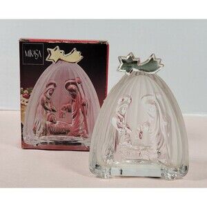 MIKASA Crystal Nativity Scene Germany Christmas Decoration